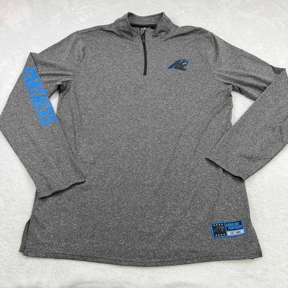Carolina Panthers NFL Team Apparel Sweatshirt Men M Gray 1/4 Zip NFL Football